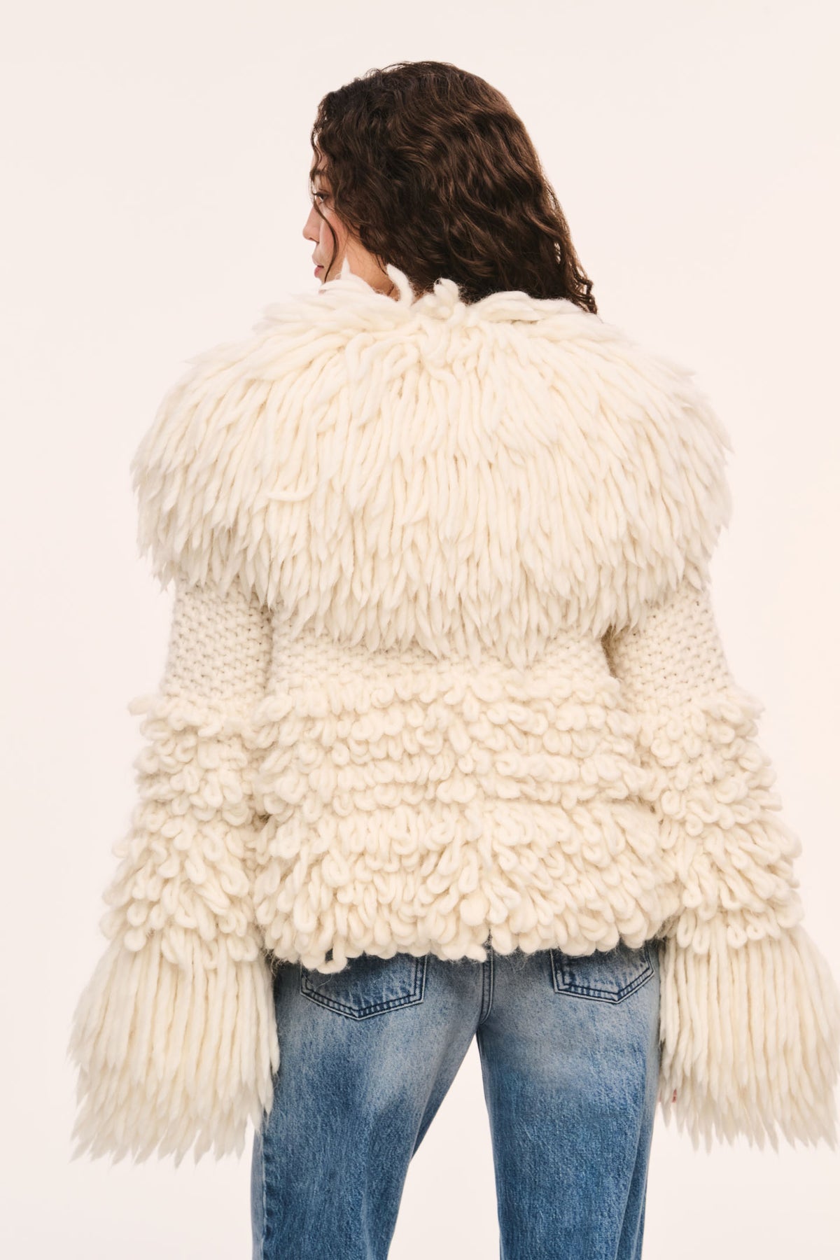 Ilyana Alpaca Wool Fringe Jacket