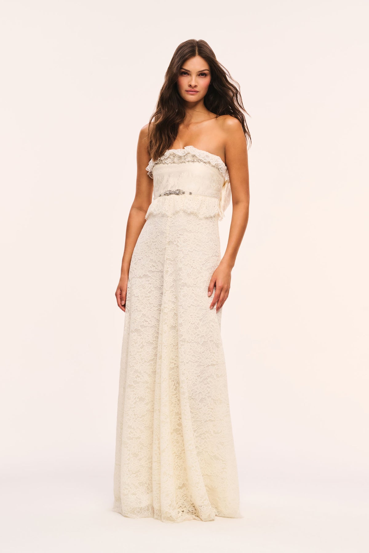 Jasmine Strapless Lace Maxi Dress