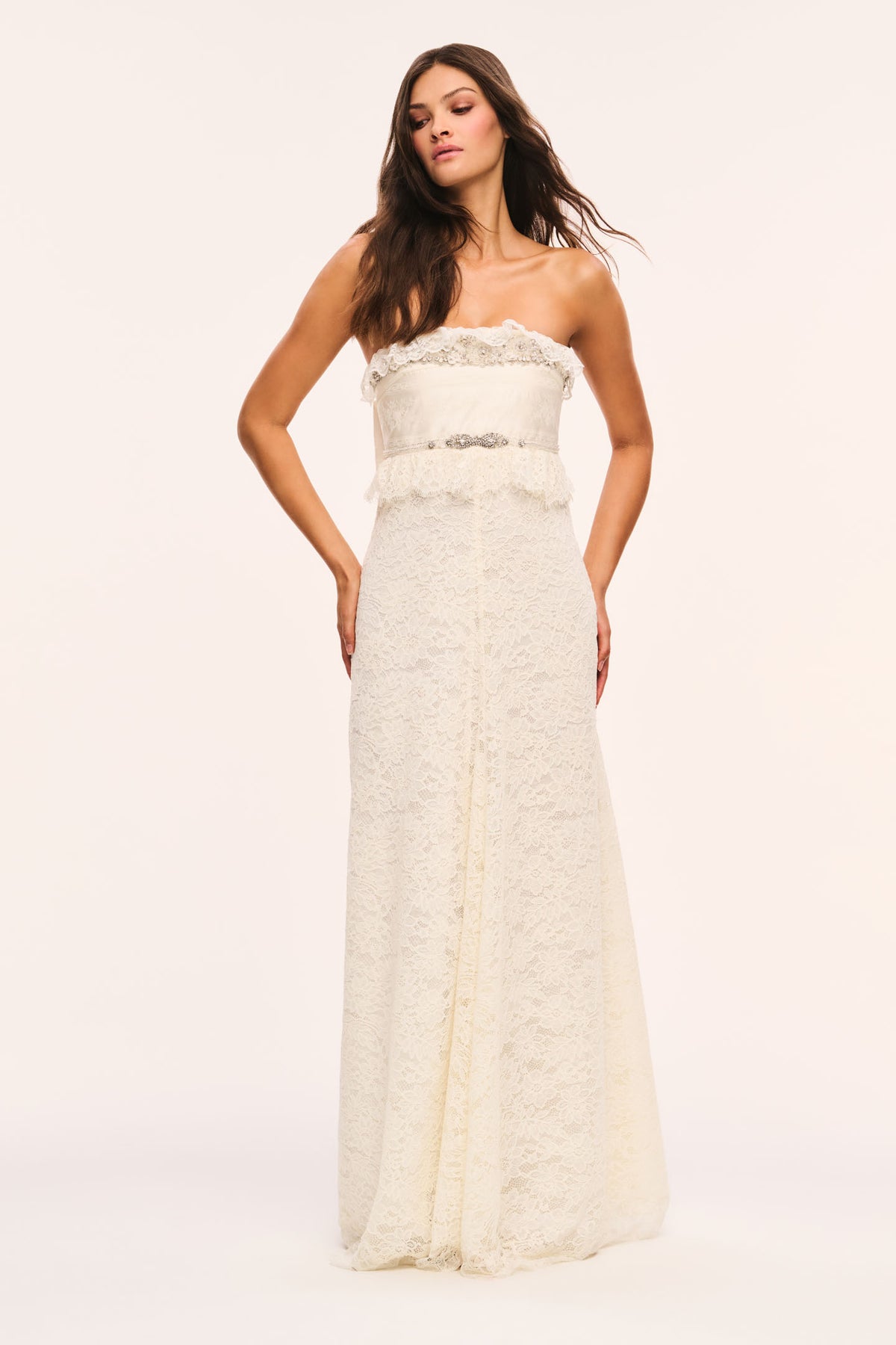Jasmine Strapless Lace Maxi Dress