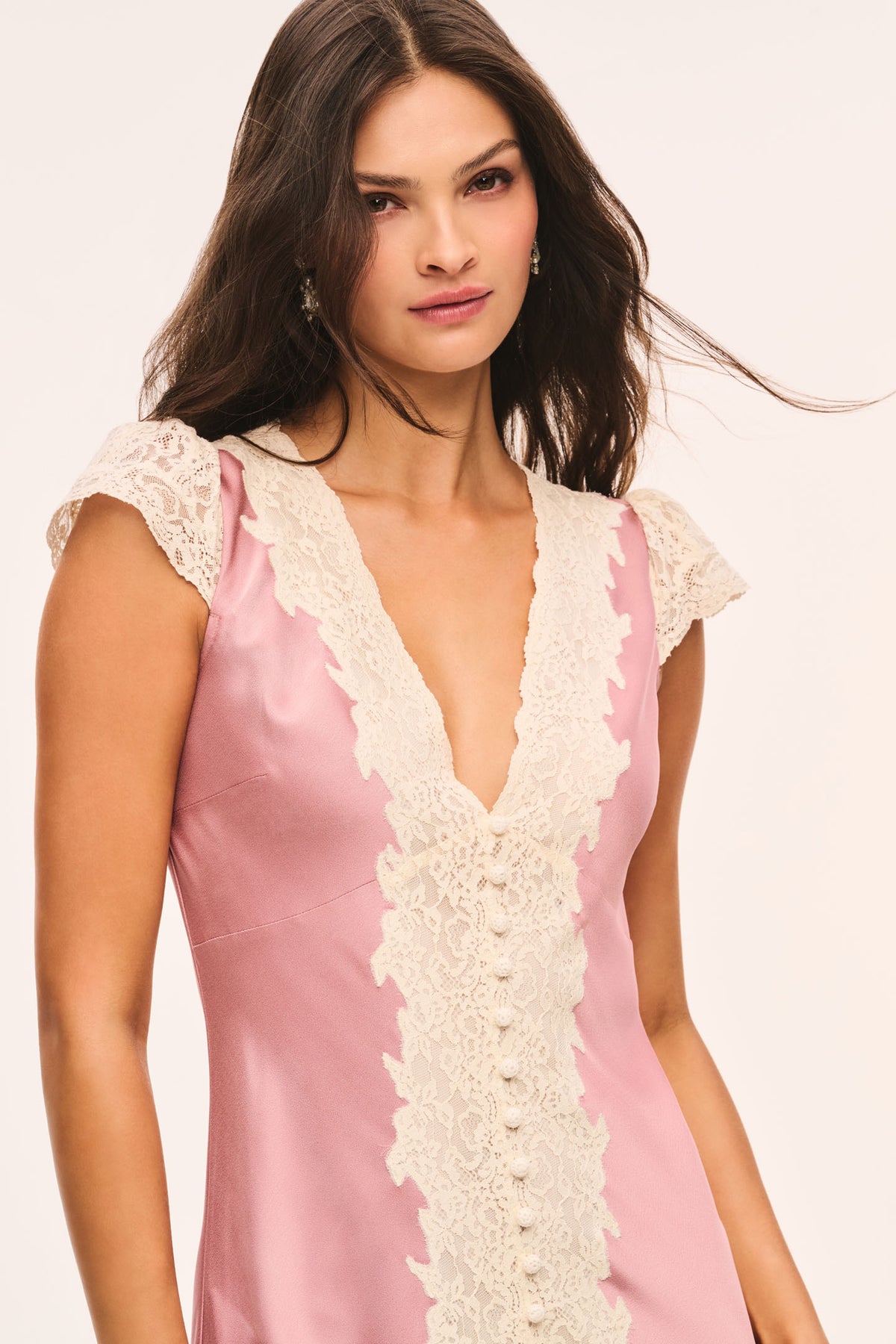 Para Satin and Lace Midi Dress