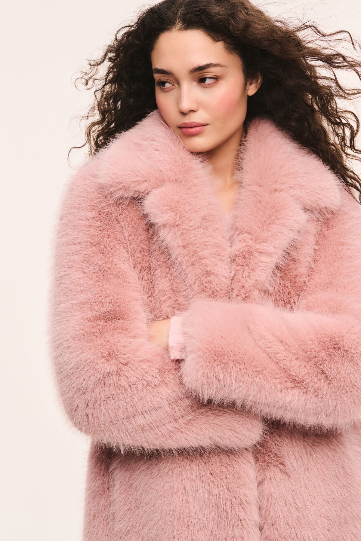 Soni Long Faux Fur Jacket - SMOKED MAUVE