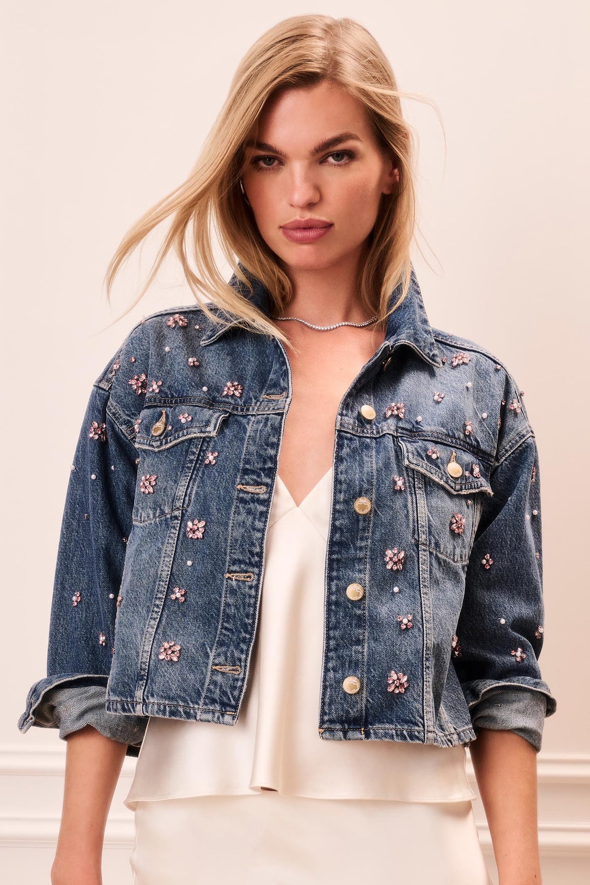 Amana Bejeweled Denim Jacket