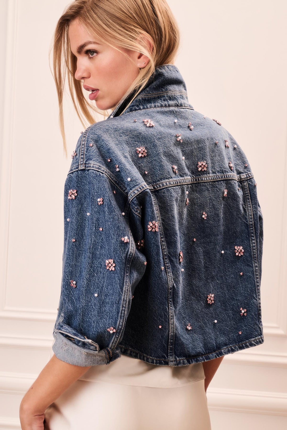Amana Bejeweled Denim Jacket