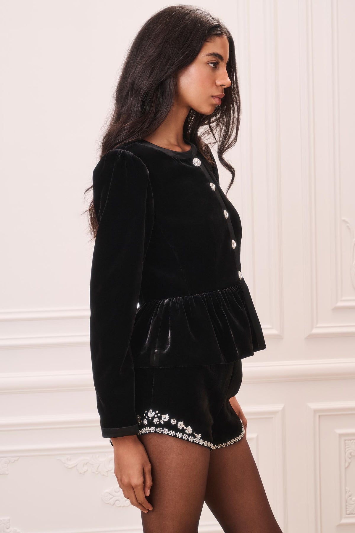 Velouria Velvet Peplum Jacket