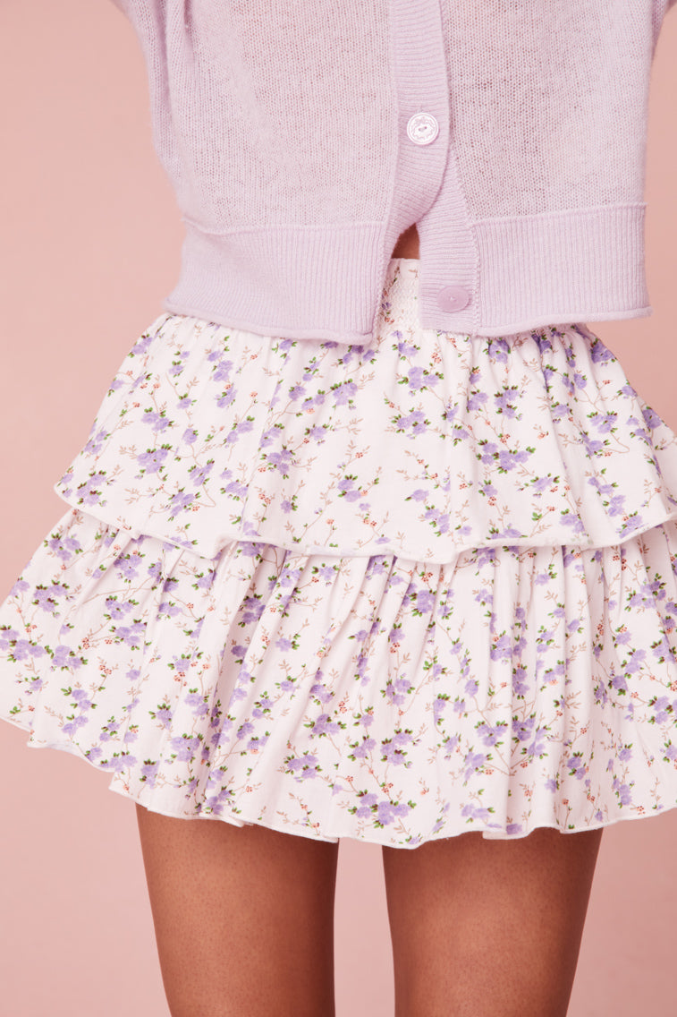 Ruffle Mini Dainty Lilac Skirt
