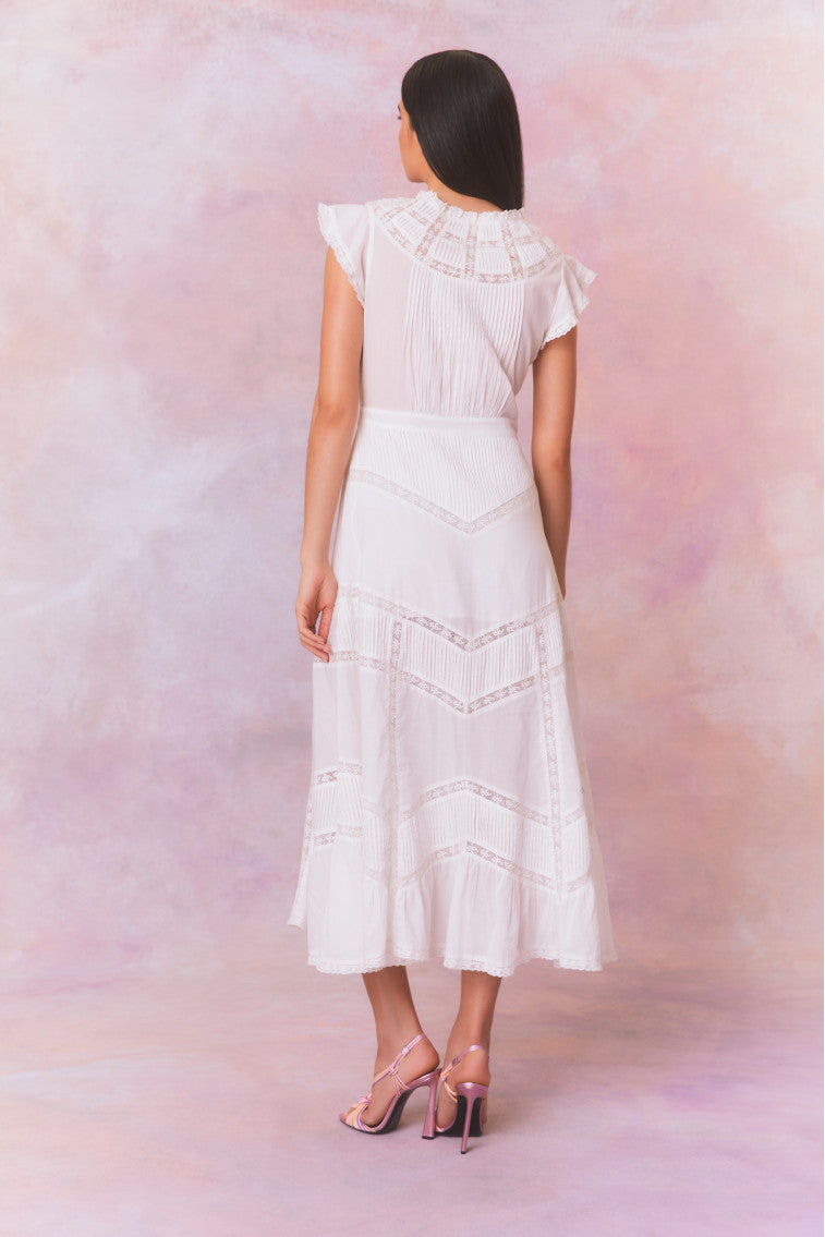 Remi Cotton Victorian Midi Dress