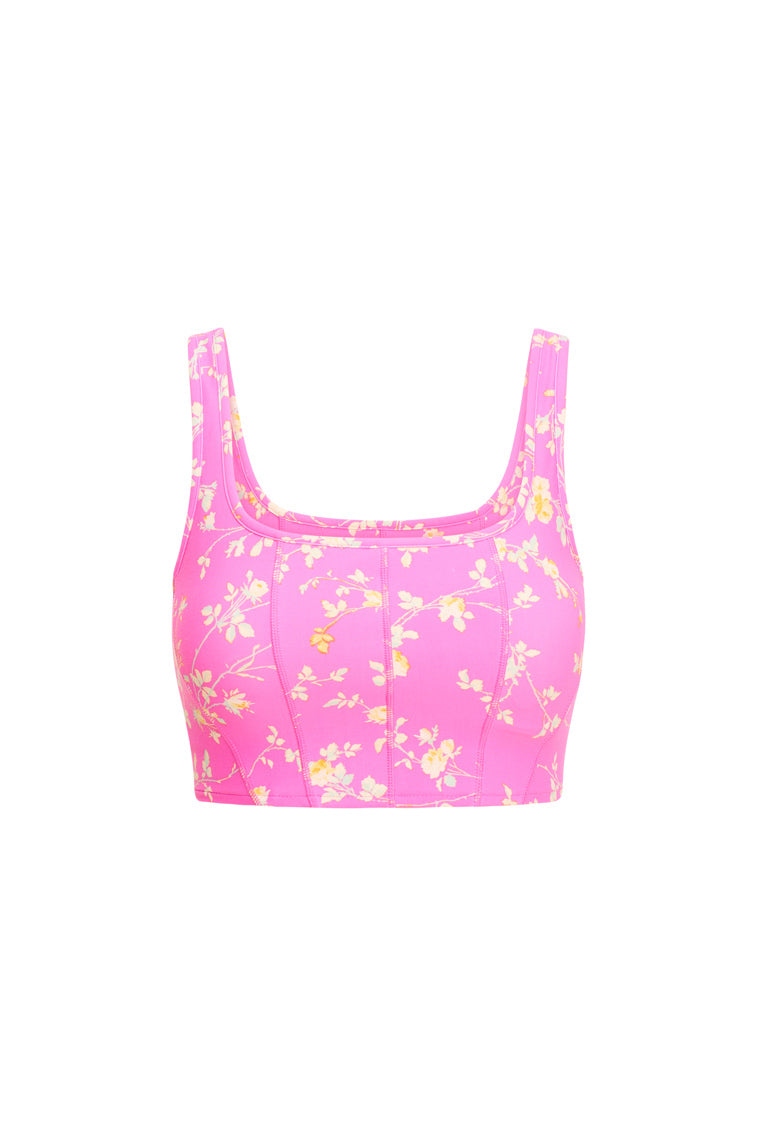 Floral Pink Full Coverage Sports Bra