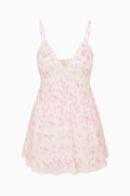 Floral sleeveless dress on a white background