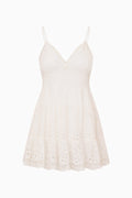 White lace camisole dress on a white background