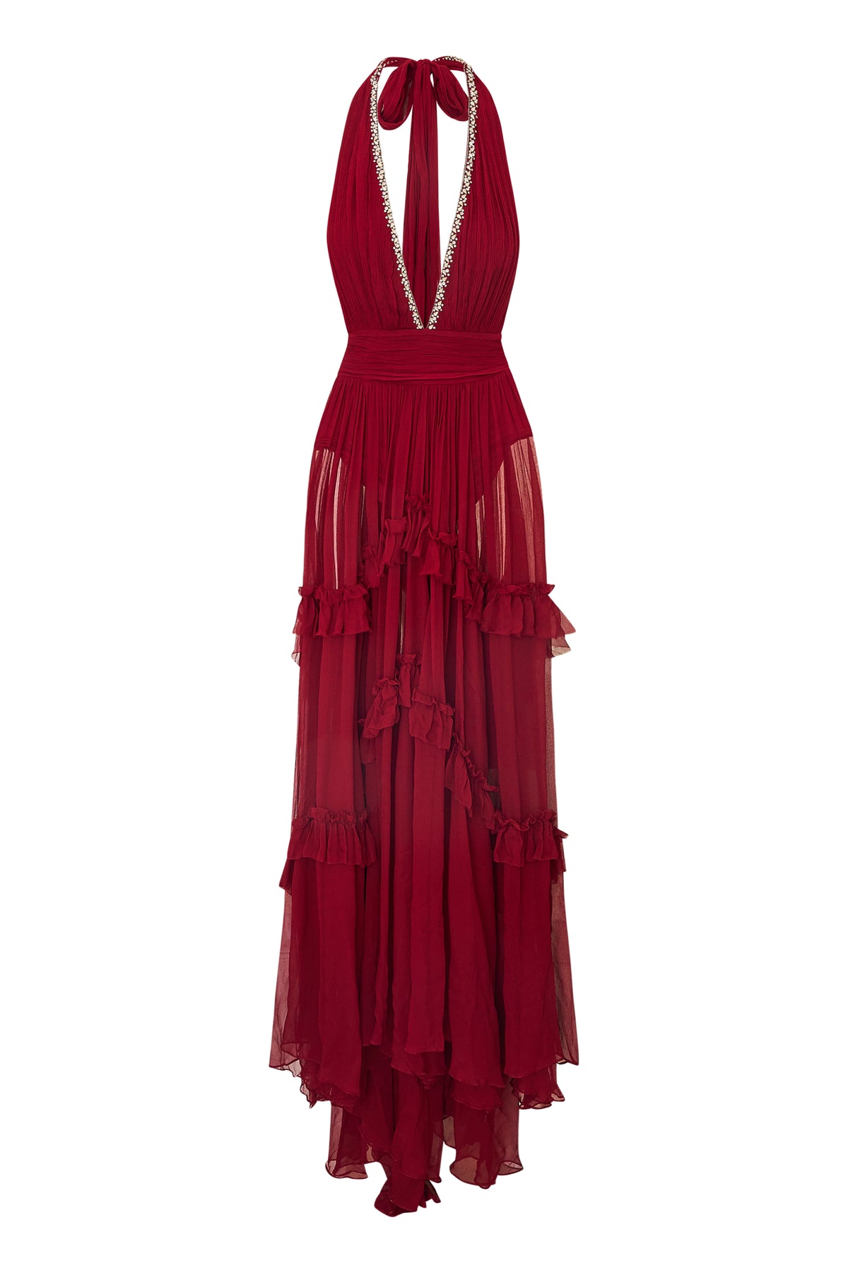 Hasmina Embellished Chiffon Maxi Dress
