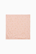 Pink square scarf fabric with subtle pattern on a white background