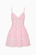 Pink heart dress on a white background
