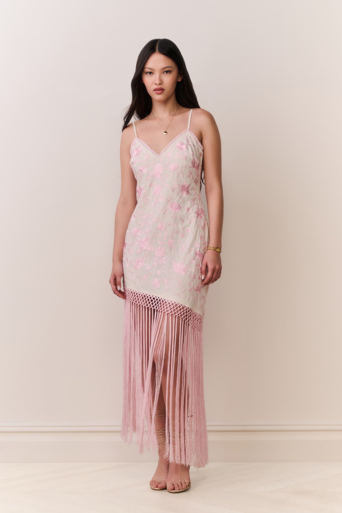 Evalette Floral Fringe Maxi Dress Evalette Floral Fringe Maxi Dress