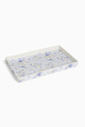 Rectangular tray with floral pattern on a white background