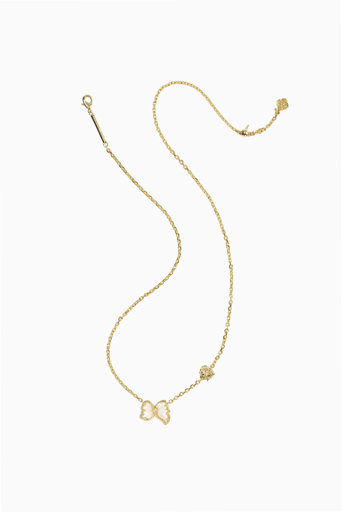 Kendra Scott x LoveShackFancy Crystal Bow Pendant Necklace