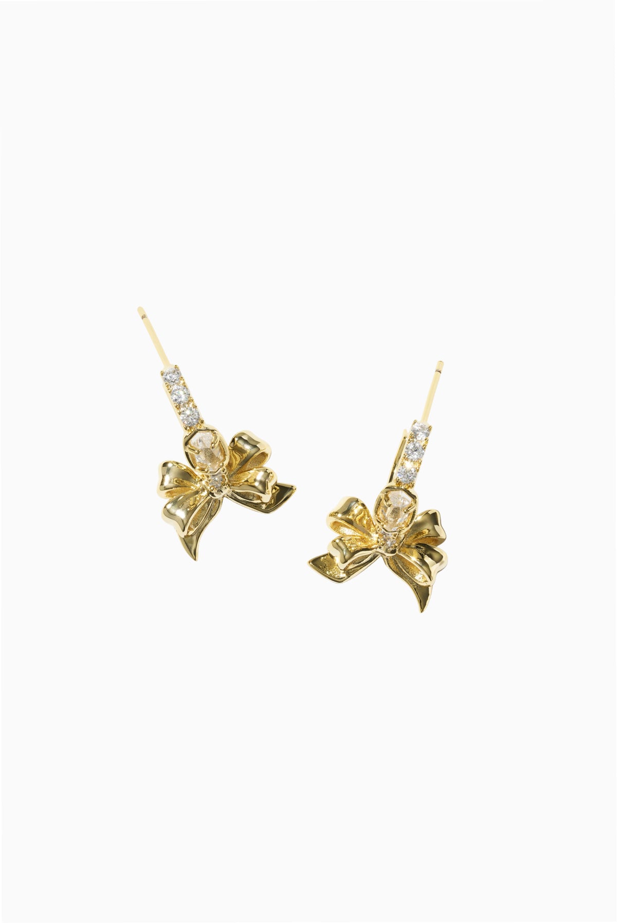 Kendra Scott x LoveShackFancy Crystal Bow Huggie Earrings