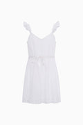 White dress with thin straps on a white background