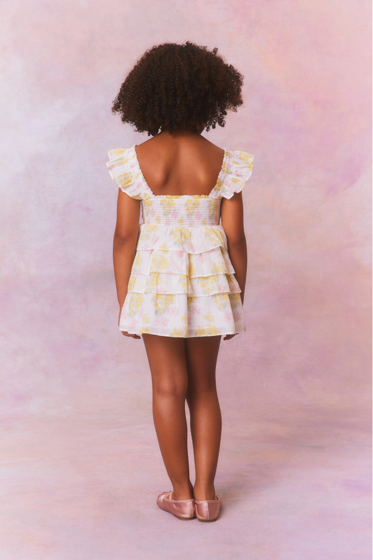 Girls Linoette Mixed Print Cotton Dress