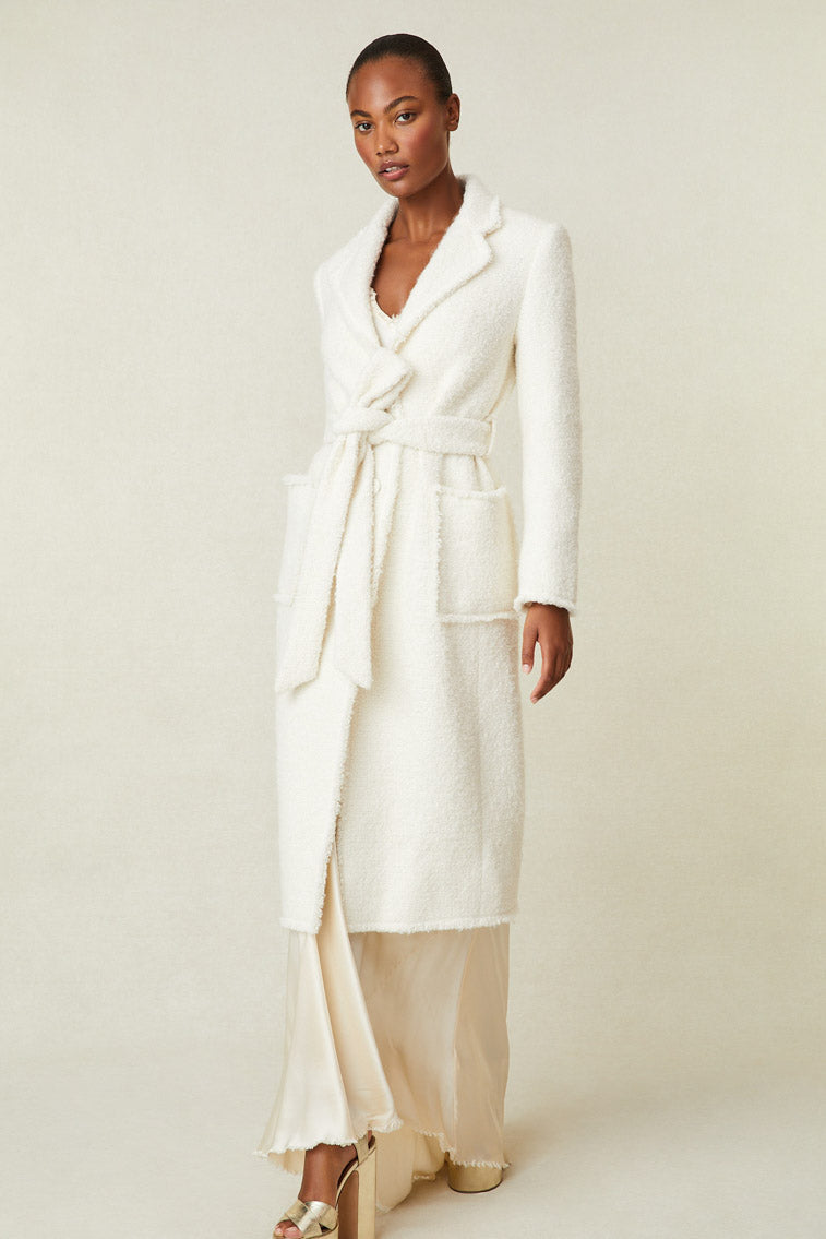 Womens off white dress coat Clearance