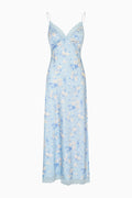 Light blue floral dress on a white background
