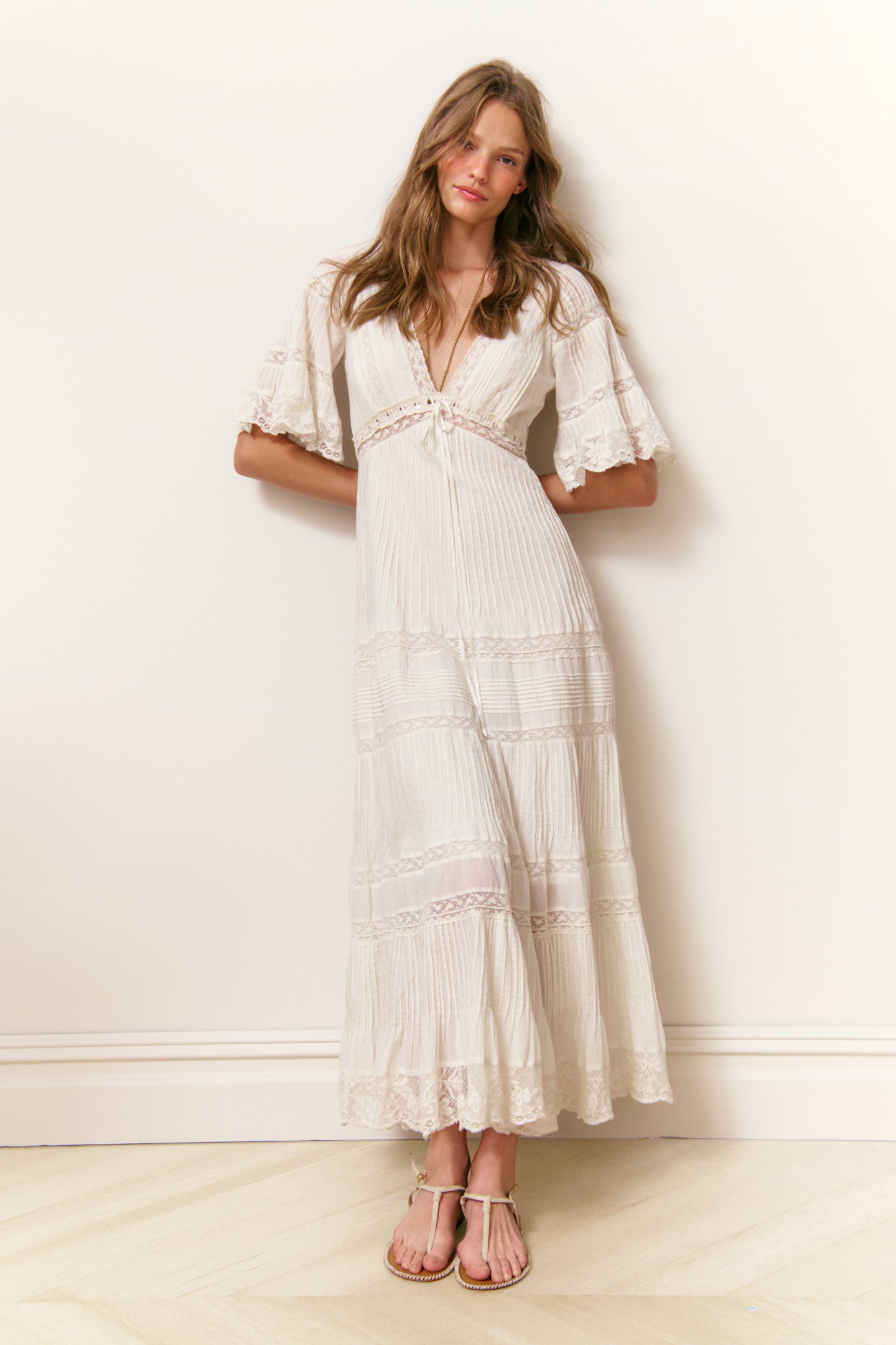 Loveshackfancy Marlowe Cotton Voile Midi Dress - Off White Loveshackfancy Marlowe Cotton Voile Midi Dress - Off White
