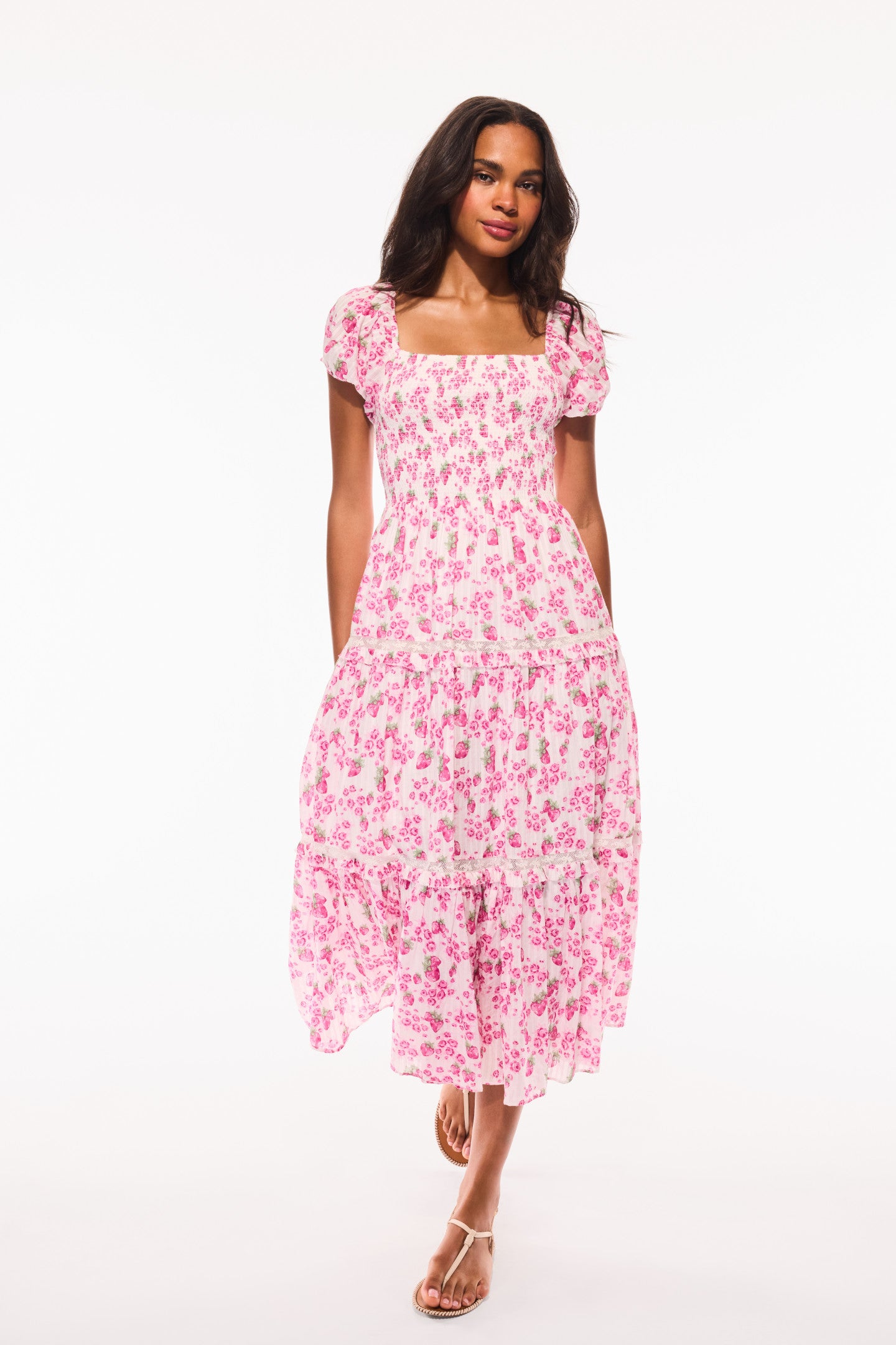 Masie Summer Heirloom Print Midi Dress Berry Jam / Xs Masie Summer Heirloom Print Midi Dress Berry Jam / Xs