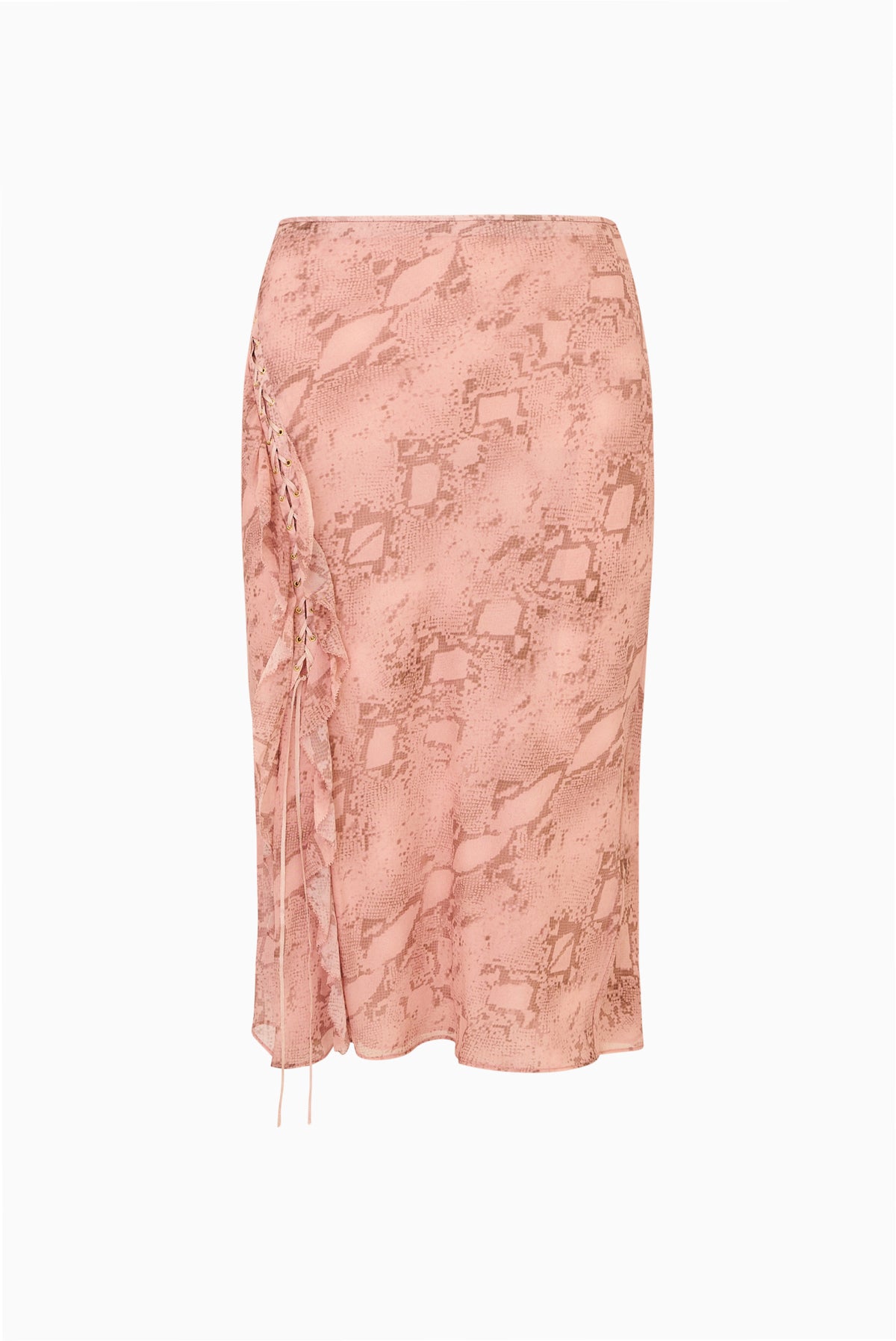 Lumera Snakeskin Print Midi Skirt