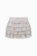 Floral tiered skirt on a white background
