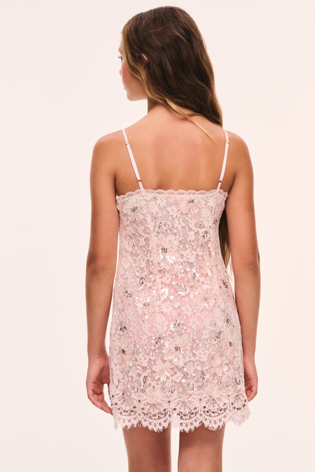 Tween Embellished Lace Jetta Dress - OPALINE PINK