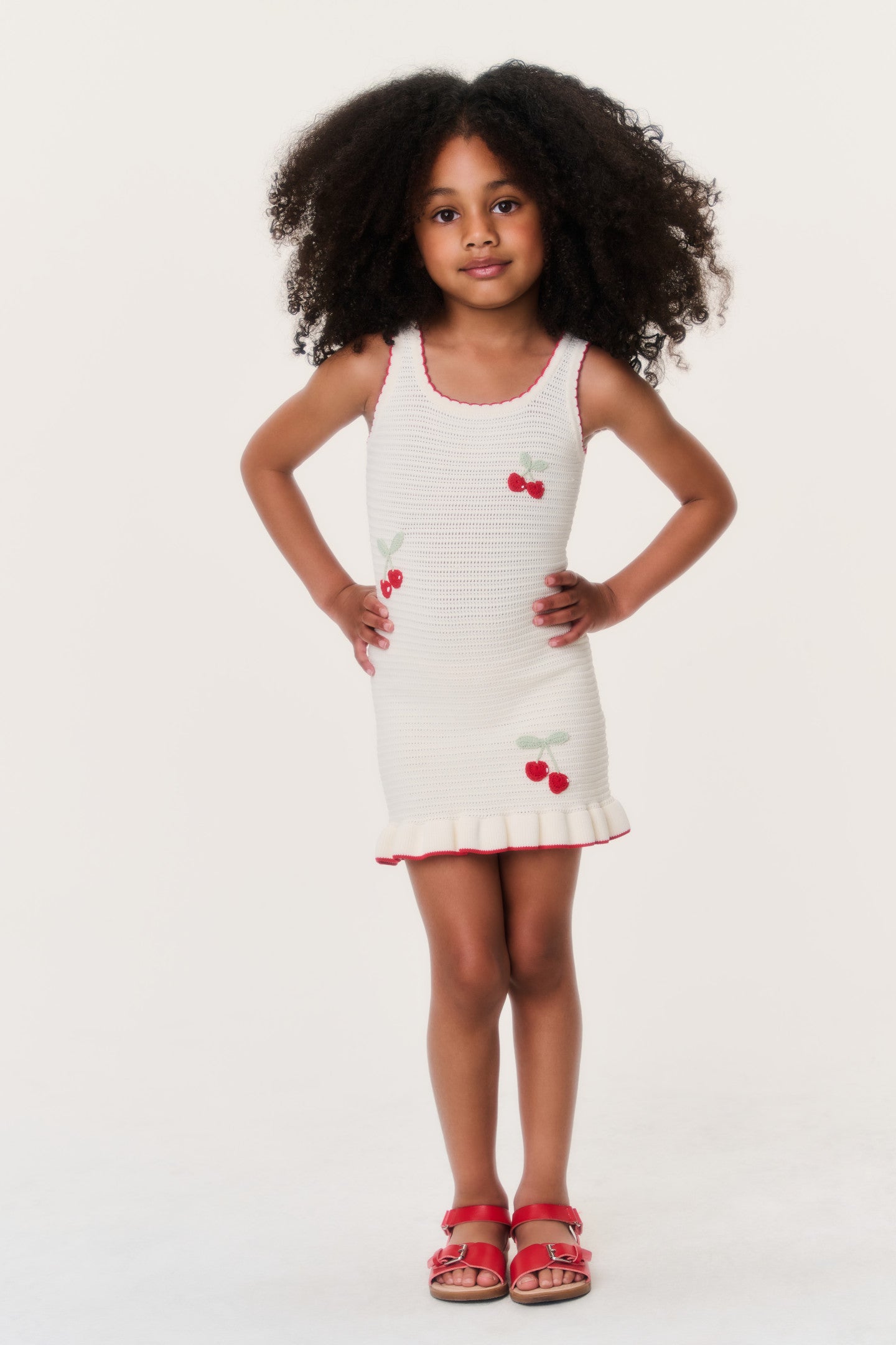 Little Girls Ottie Cherry Dress Cherry SAIL / 3