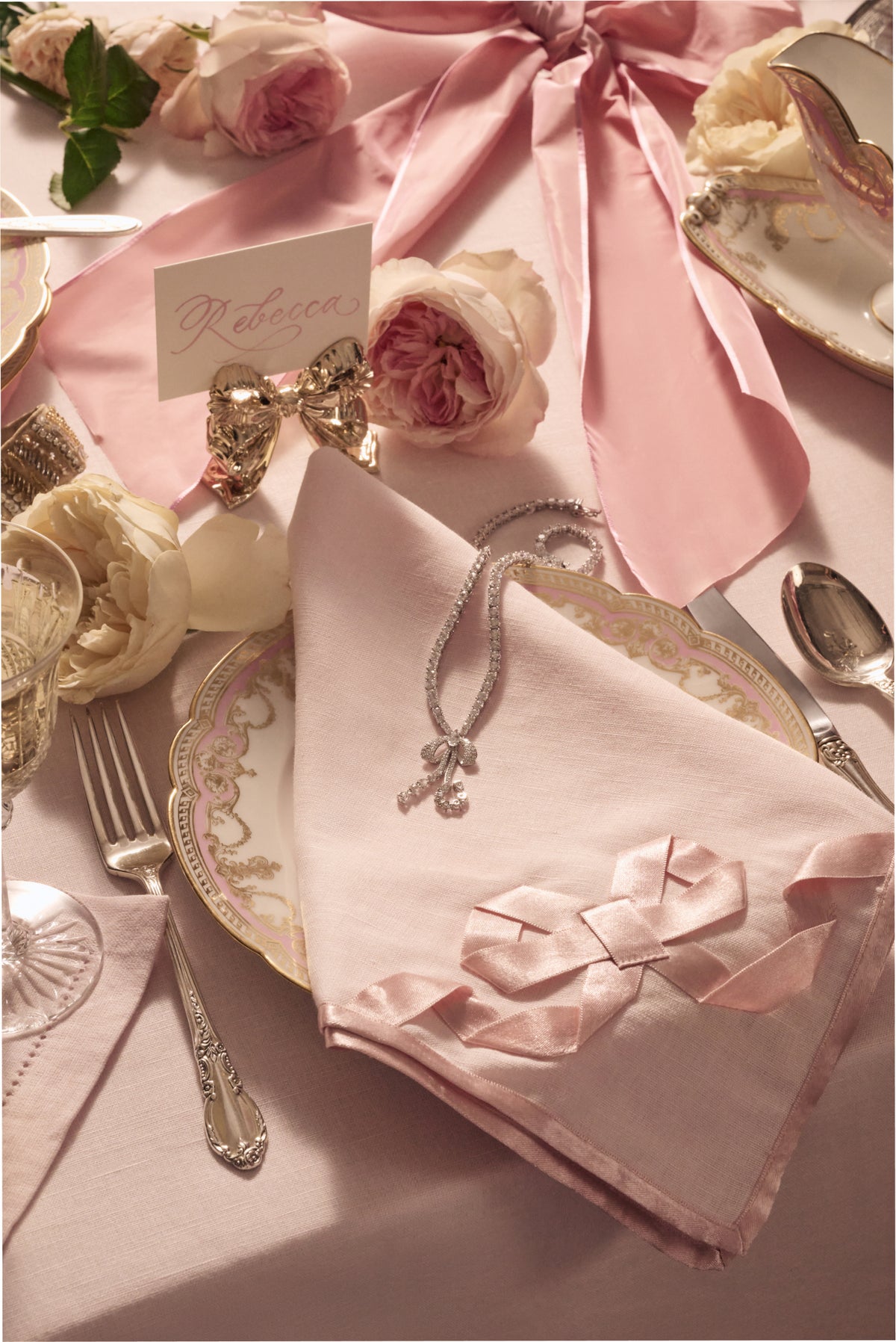 Ribbon Bow Napkin Set of 4
