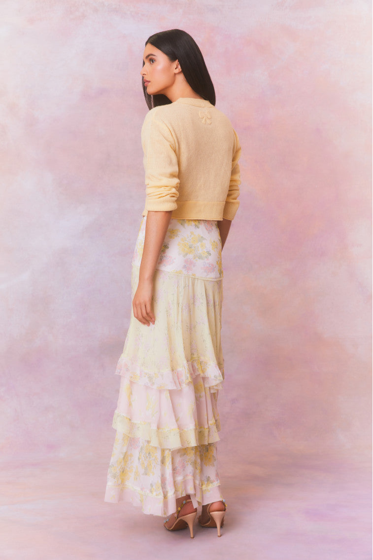 Ruella Chiffon Mixed Print Maxi Skirt