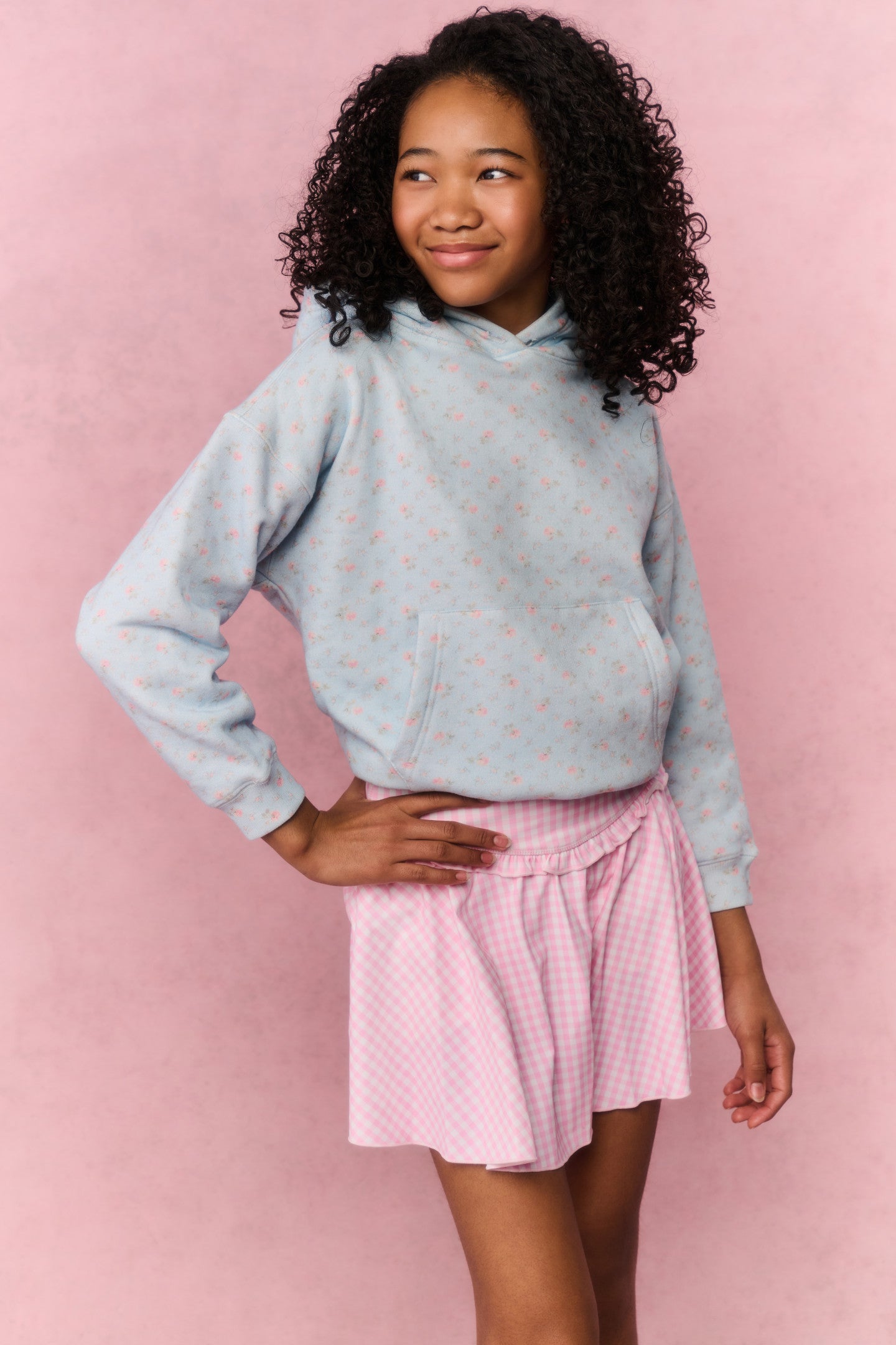 Girls Gingham Pleated Ruffle Mini Skort | LoveShackFancy