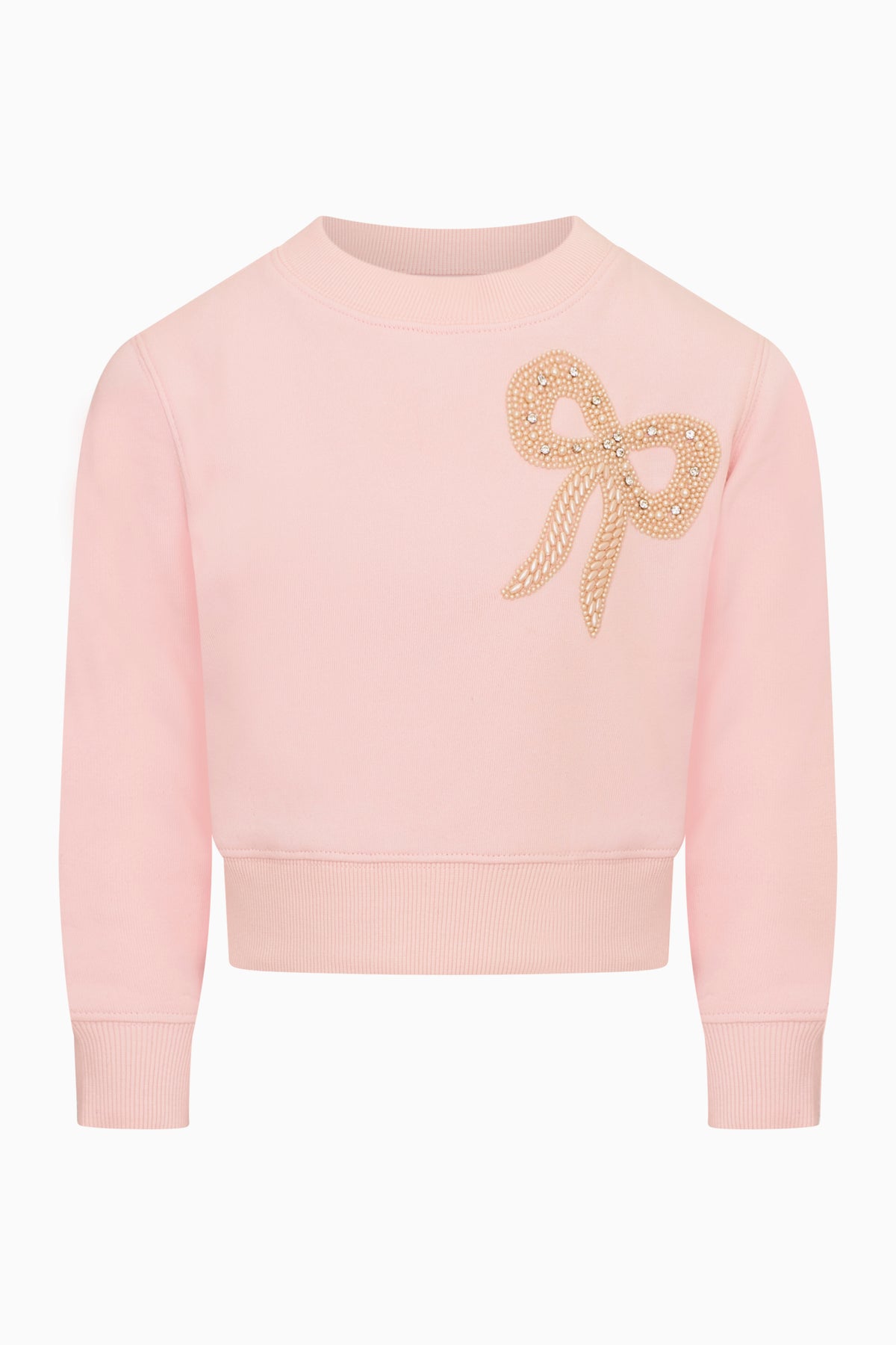 Little Girls Embellished Bow Lumi Pullover