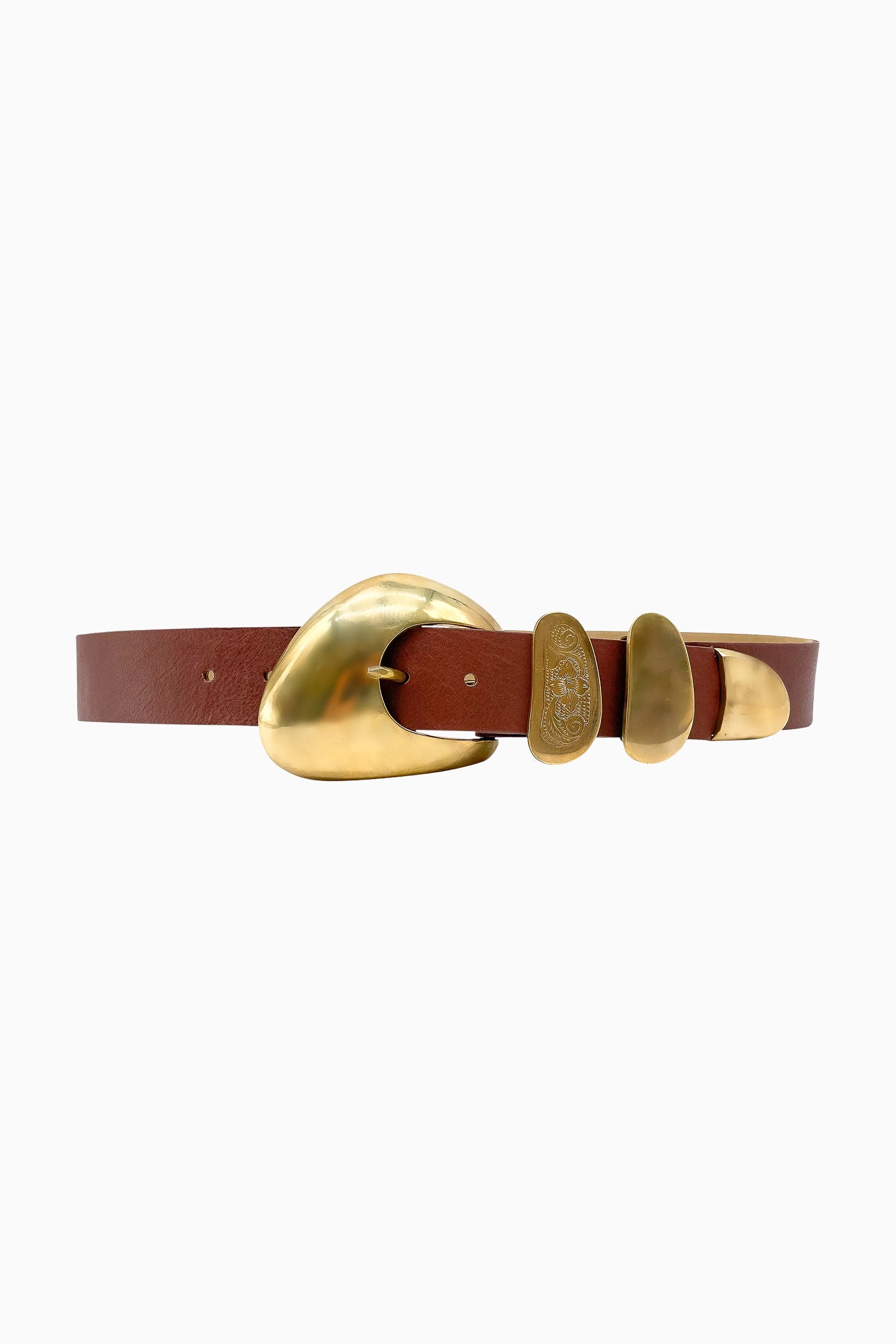 Streets Ahead Women’s size Medium Brown Leather Painted Gold Rhinestone Belt Streets Ahead Belts for Women for sale - eBay main image 2