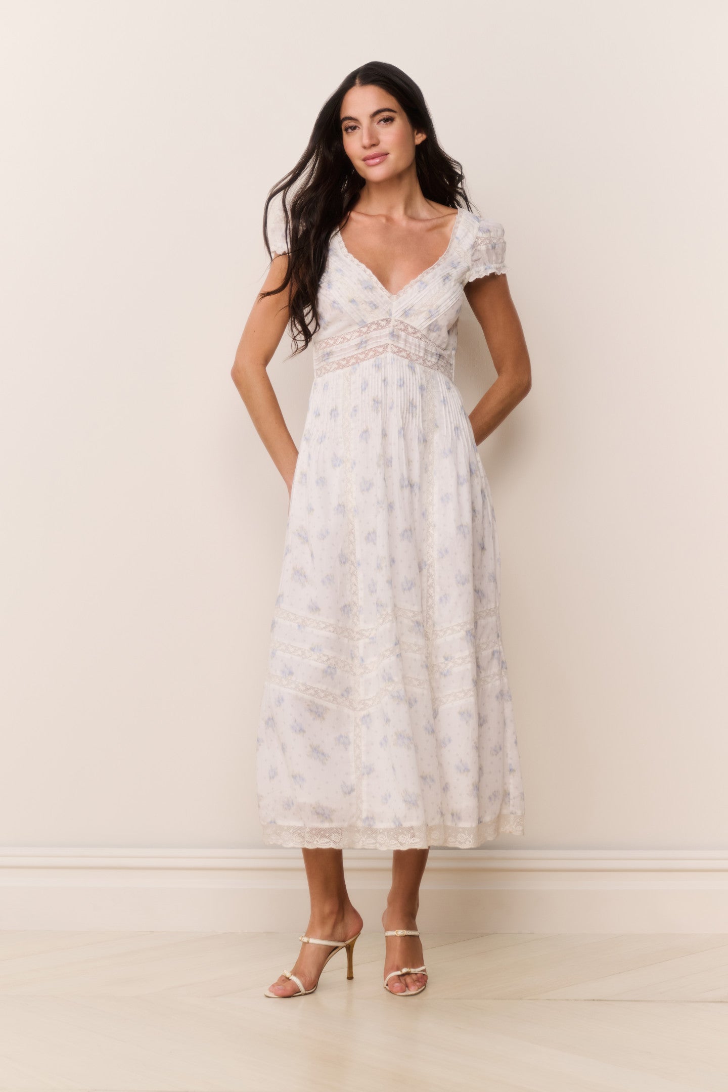 LoveShackFancy Suvi Floral Cotton Midi Dress - Arctic Vanilla LoveShackFancy Suvi Floral Cotton Midi Dress - Arctic Vanilla