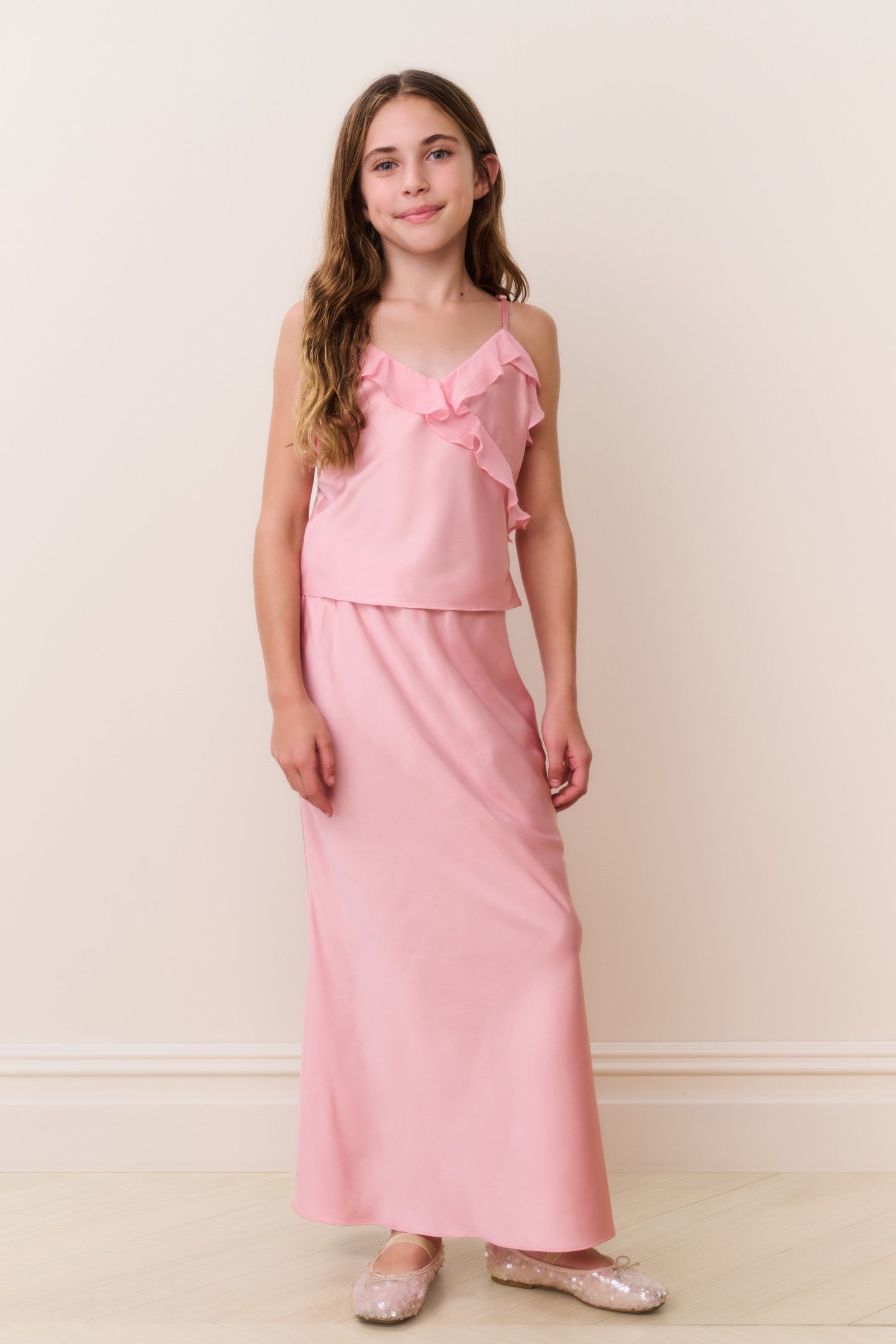 tween maxi dress LoveShackFancy Tween Thyme Charmeuse Maxi Women Skirt