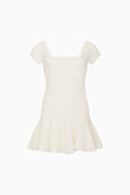 White dress with cap sleeves on a white background