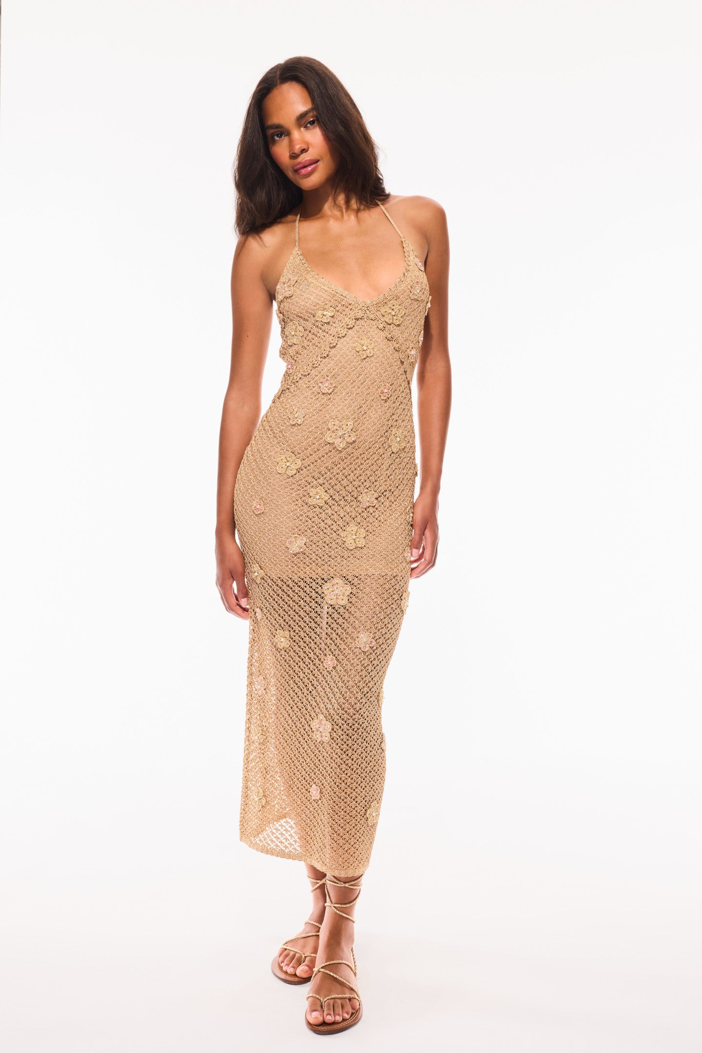 white christmas dresses Vreya Metallic Crochet Halter Dress white christmas dresses Vreya Metallic Crochet Halter Dress