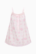 Pink floral dress on a white background