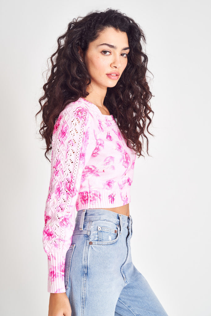 Australien Overskrift lægemidlet Mikki Pink Cropped Sweater - Women's Sweaters & Knits | Shop  LoveShackFancy.com