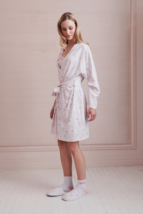 LoveShackFancy x Roller Rabbit Candy Heart Stripe Blake Robe