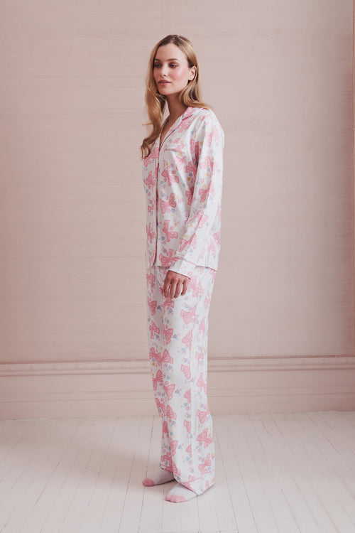 LoveShackFancy x Roller Rabbit Doily Beux Women's Long Sleeve Polo Pajama