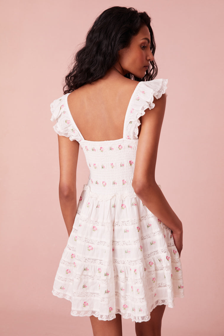 Finny Cotton Ikat Floral Mini Dress