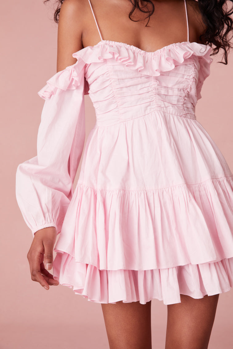 Zennia Off Shoulder Cotton Mini Dress