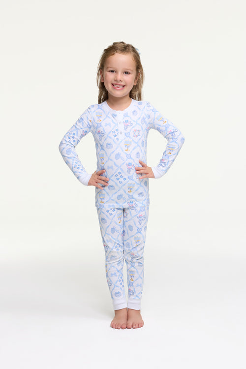 LoveShackFancy x Roller Rabbit Kids Starry Nights Lattice Pajamas