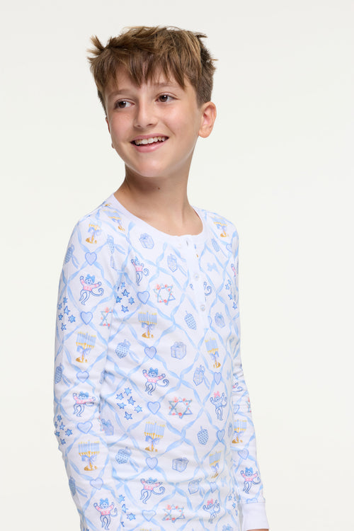 LoveShackFancy x Roller Rabbit Kids Starry Nights Lattice Pajamas