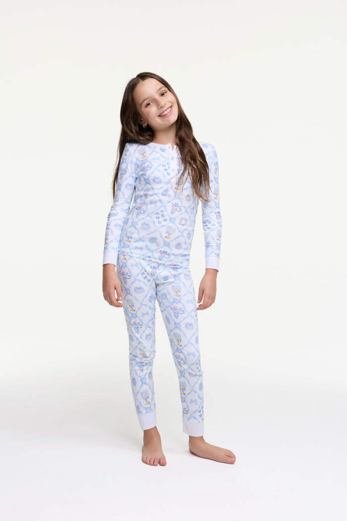 LoveShackFancy x Roller Rabbit Kids Starry Nights Lattice Pajamas