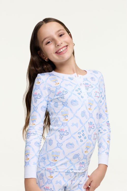 LoveShackFancy x Roller Rabbit Kids Starry Nights Lattice Pajamas