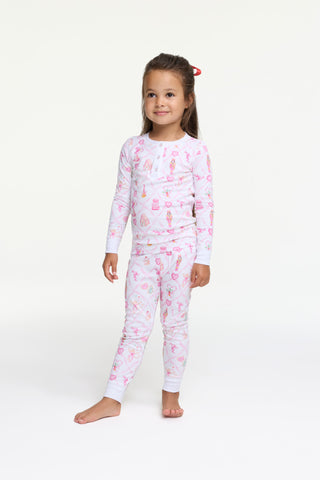 LoveShackFancy x Roller Rabbit Kids Sugarplum Lattice Pajamas